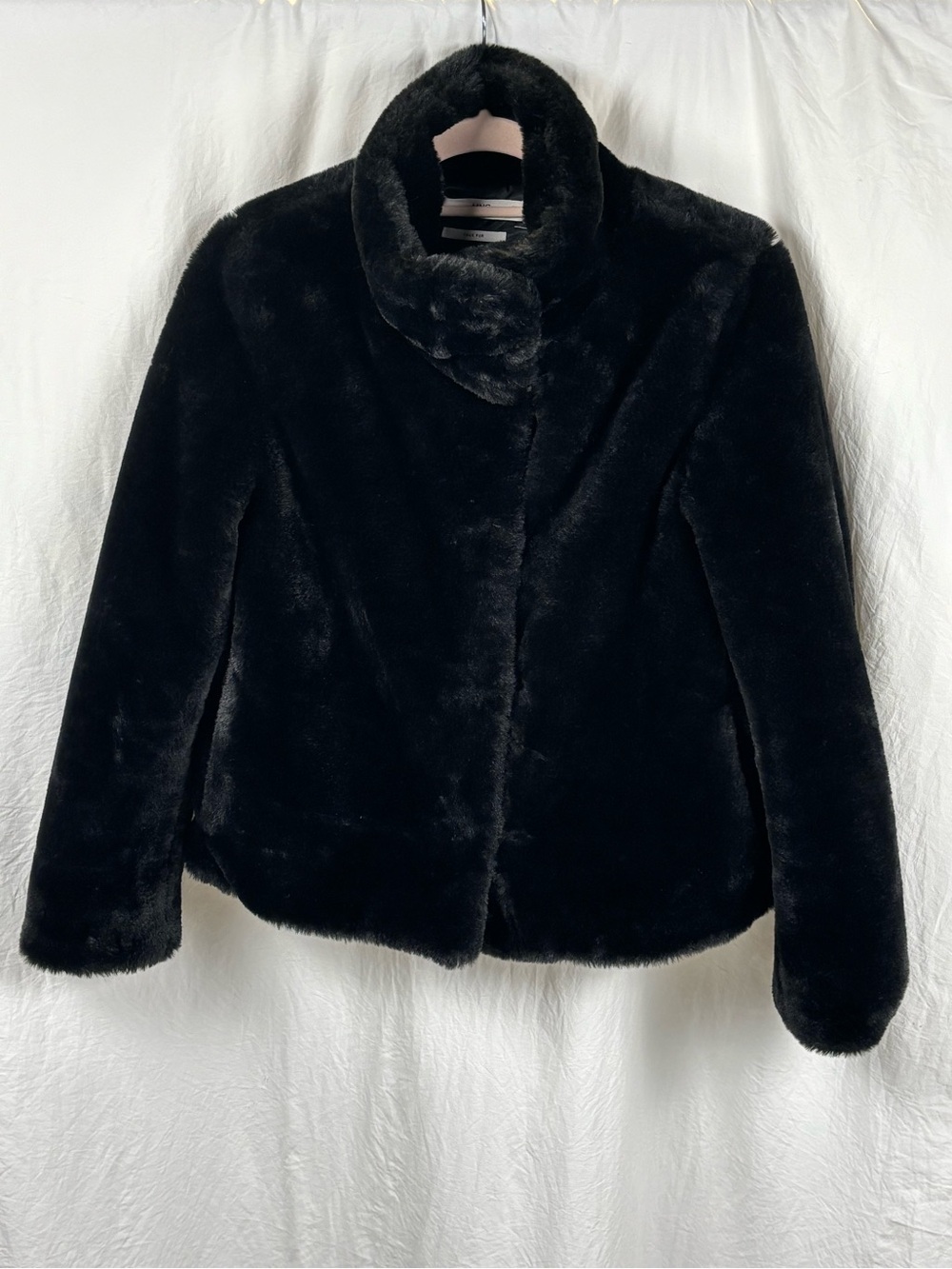 Mango MNG women’s XS Black Faux Teddy Fur Jacket